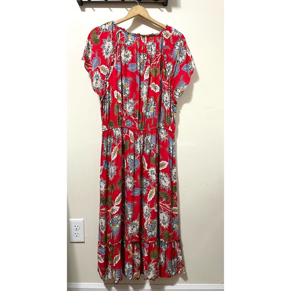 Loft Women’s Plus Size 22 Red Floral Dress - Beautiful! romantic - Picture 7 of 10